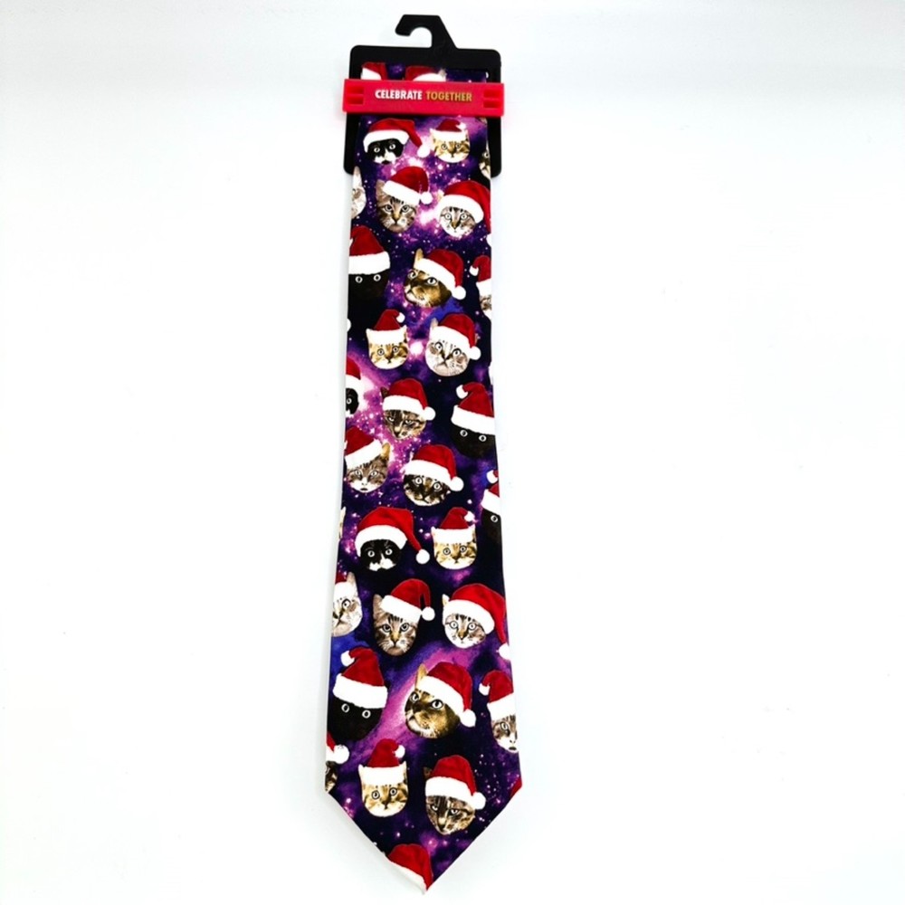 NWT Christmas Cat Tie Holiday Pattern